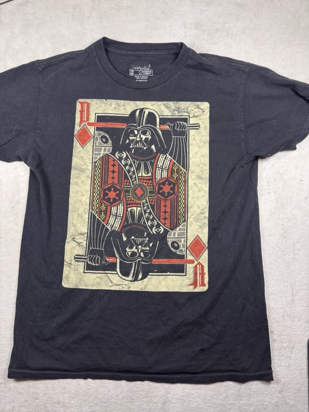 Junk Food Star Wars Darth Vader T Shirt Mens M Playing Card Black Distressed Y2K